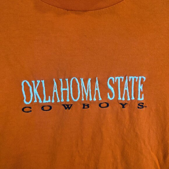 Mens Red Oak Orange Shirt Oklahoma State Cowboys Long Sleeve Mock Neck Size XXL - Picture 3 of 8